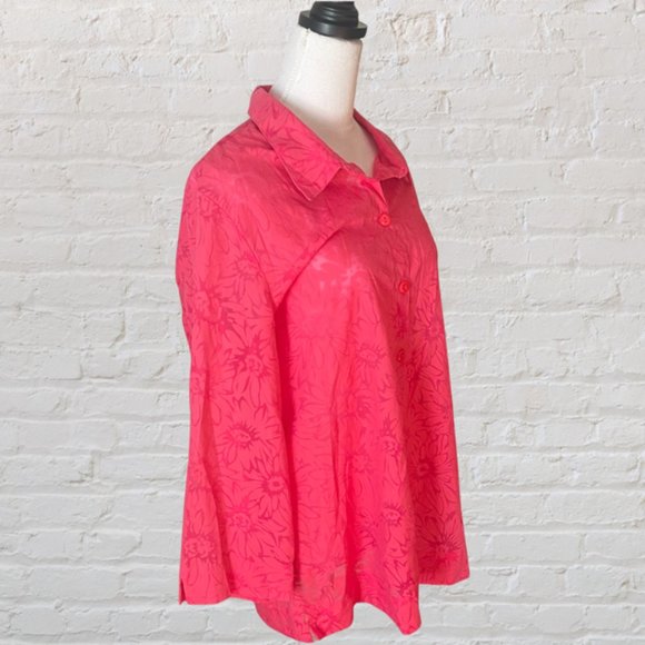 SAG HARBOR LONG SLEEVE BUTTON DOWN BLOUSE - Picture 2 of 4